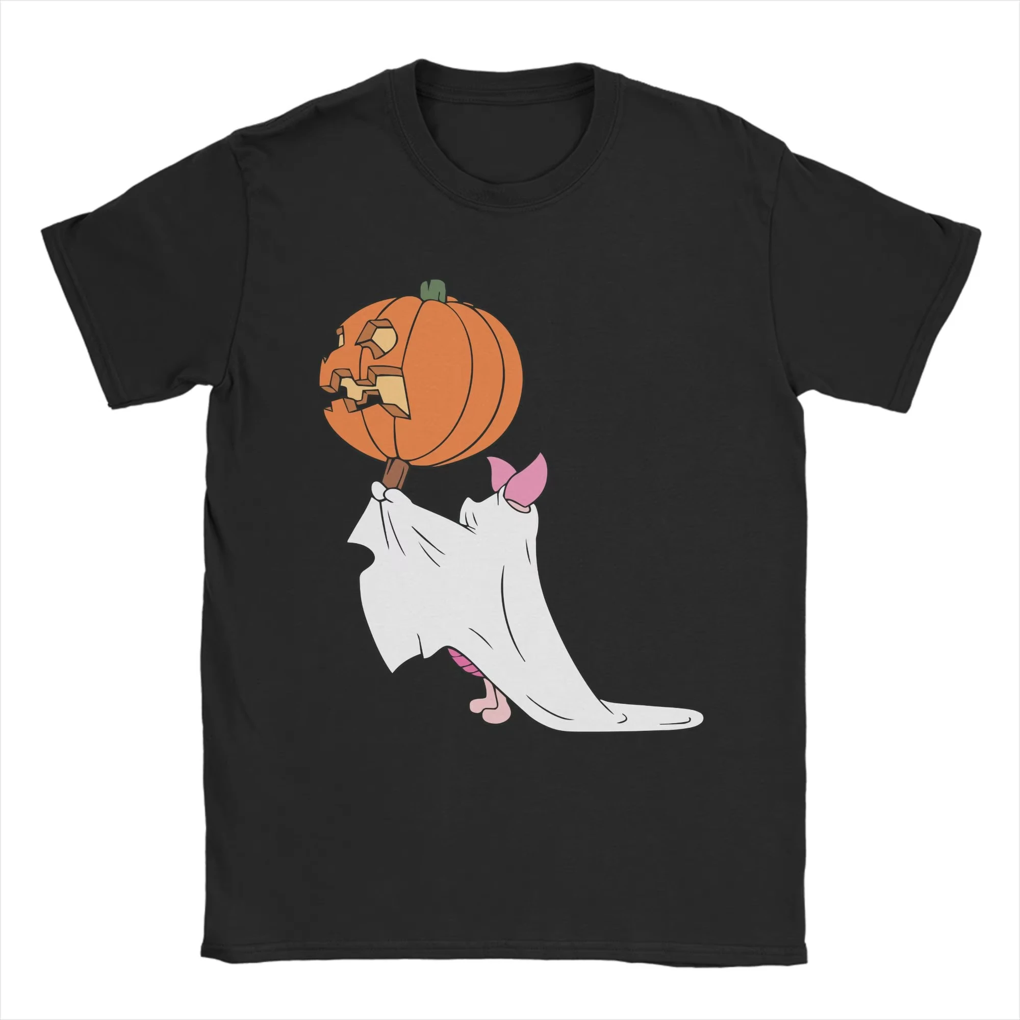 مينيسو الخنزير الصغير هالوين ويني ذا بوه تي شيرت للرجال القطن رهيبة تي شيرت س الرقبة تي شيرت ملابس قصيرة الأكمام الطرف #2