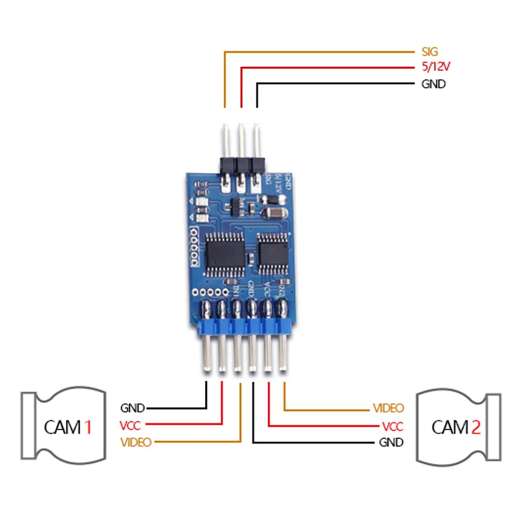 5.8G 3 Channel Video Switcher Module 3 way Video Switch Compatibale With RC Camera For FPV Drone UAV Accessories