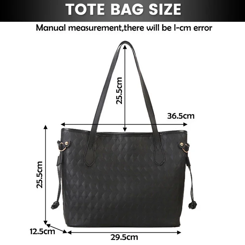 Ladies Tote Large Capacity Work Bag Simple Fashion Soft Leather Underarm Bag Student Single Shoulder Tote Bag