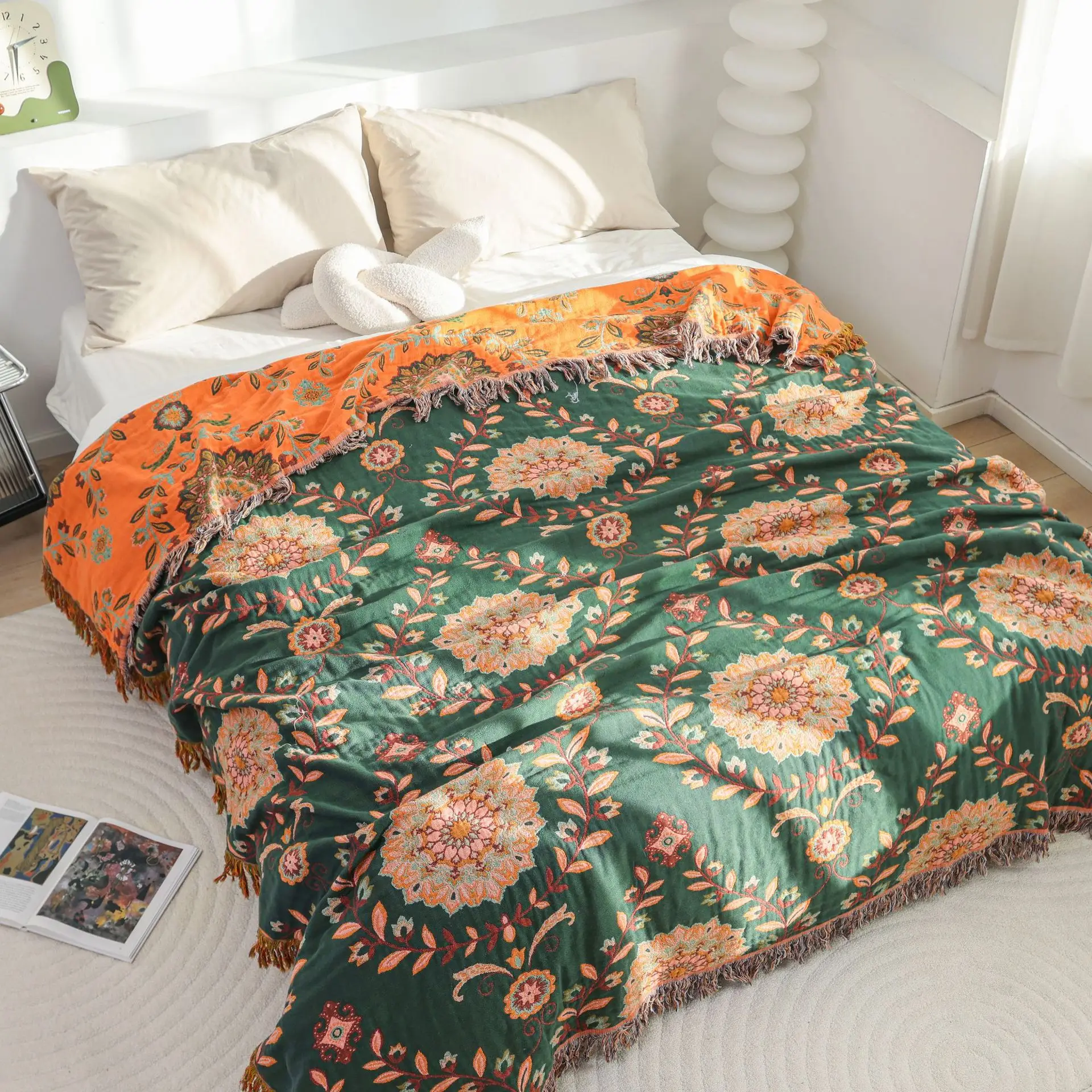 New Cotton Gauze Lightweight Throw Blanket | Summer AC-Friendly Sofa Cover | 3-in-1 Bedspread for Nap/Couch/Hotel Decor Quilt