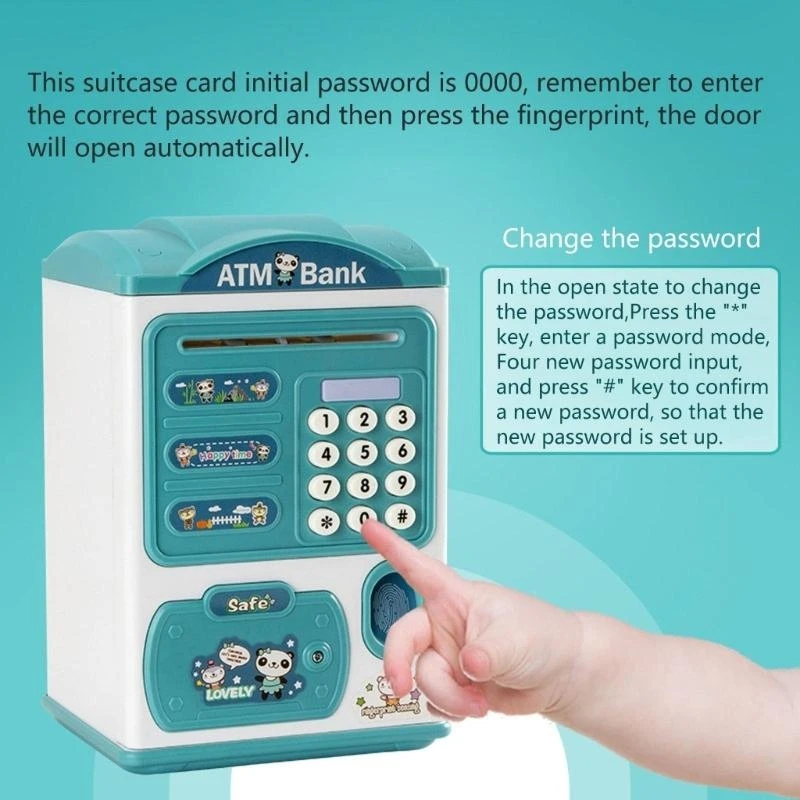 Mealheiro eletrônico para crianças Banco dinheiro ATM Auto Scroll Bill Caixa economia dinheiro 15UB