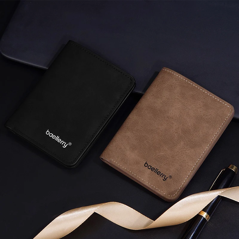 2025, neue kurze Herren-Retro-Geldbörse mit mehreren Steckplätzen, lässige und modische Geldbörse mit mehreren Fächern, kurze vertikale Pu-Leder-Geldbörse