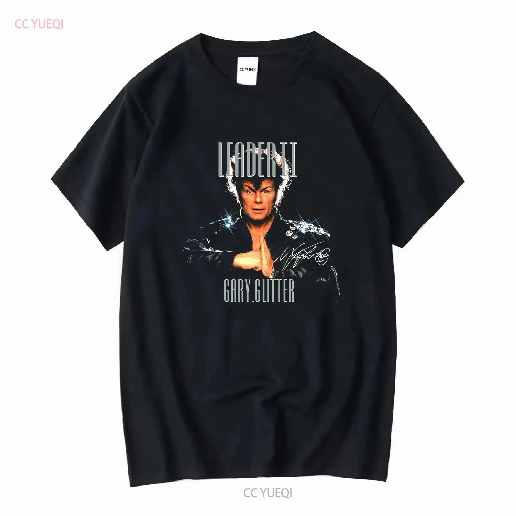 Rare Gary Glitter Leader II Signature Black T Shirt S to 3XL Fans BE375 vintage Washed Stretched Breathable Stylish homme