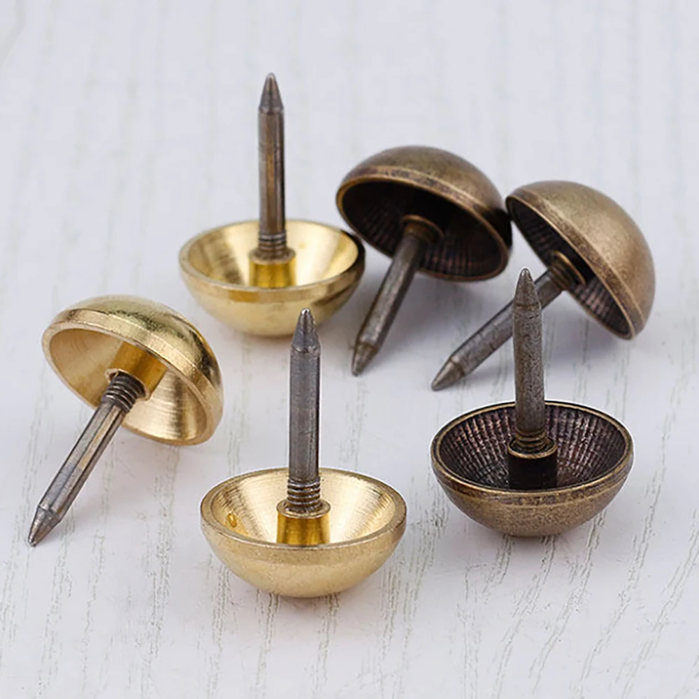 Chinese Antique Brass Foam Nails Copper Nails Door Decorations Round Headed Large Head Drum Nails Sofa Push Pins 0.6CM-1.8CM