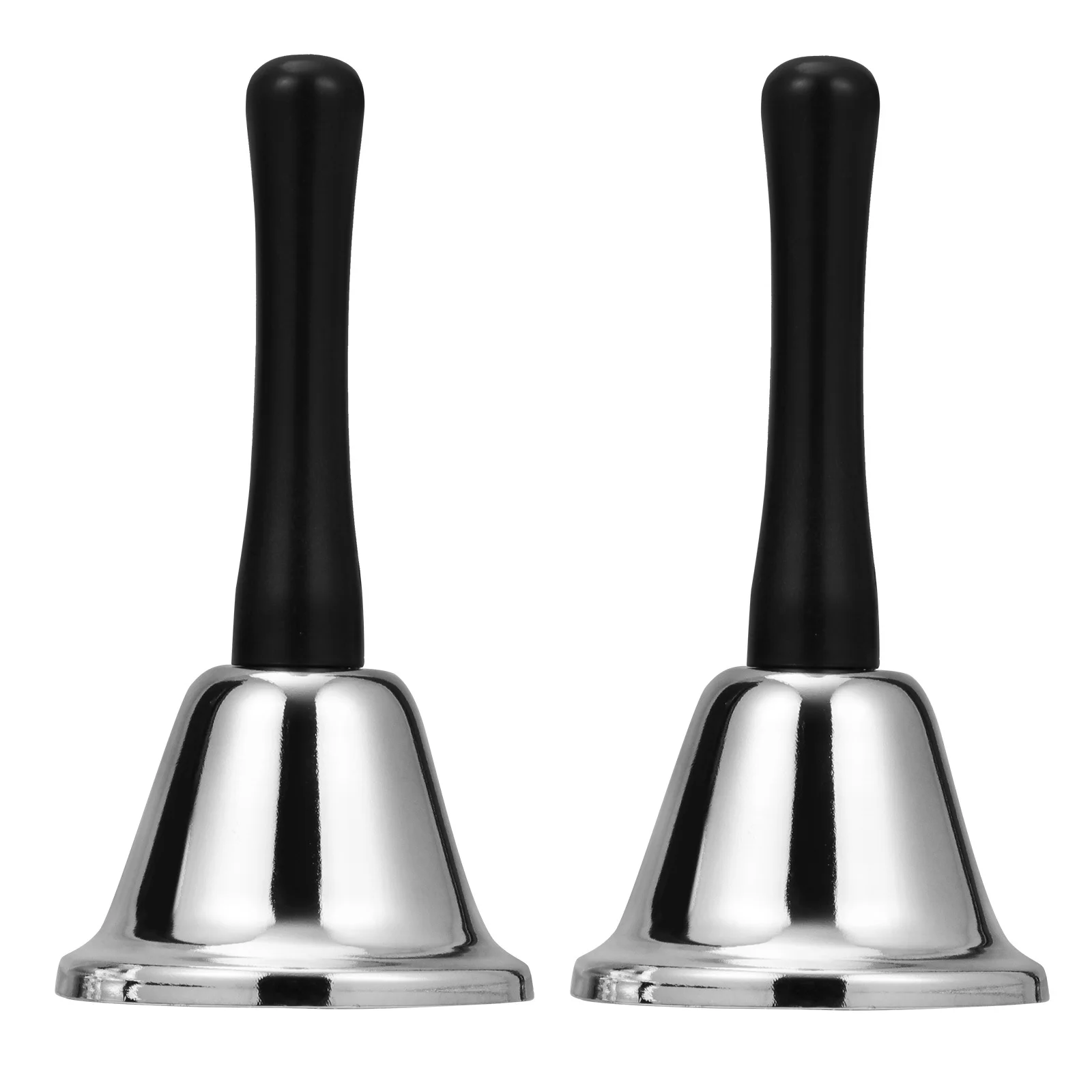 2 قطعة أجراس اليد المعدنية عيد الميلاد الجدول الدعوة أجراس بصوت عال واضح الصوت خفيفة الوزن قبضة مريحة زخرفة سانتا كلوز