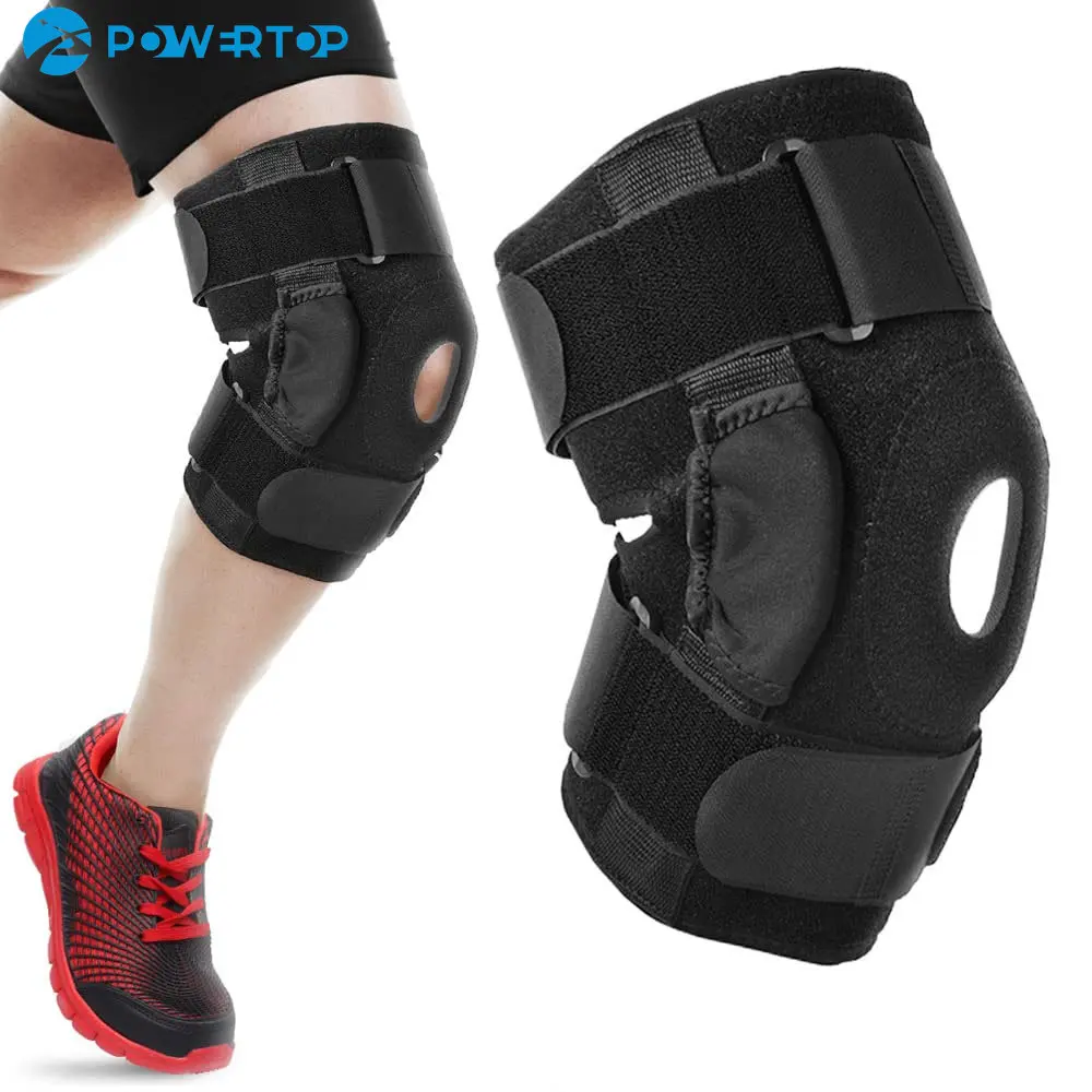 Open Patella Stabilizing Knee Brace with Dual Aluminum Stability Hinges,Neoprene Adjustable Compression Knee Support Brace