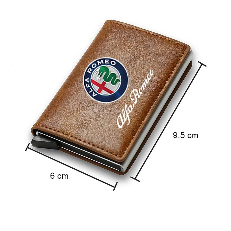 Carbon Fiber Leather Rfid Card Holder Pocket Men Wallets Money Bag For Alfa Romeo Giulia Stelvio MiTo Giulietta Tonale ALFA 4C