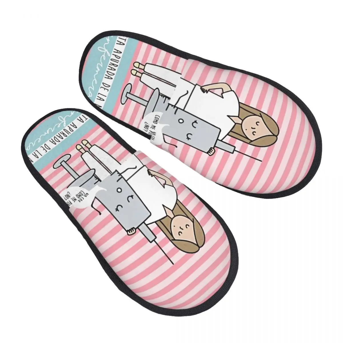 

Enfermera En Apuros Doctor Nurse Medicine House Slippers Women Soft Memory Foam Slip On Spa Slipper Shoes