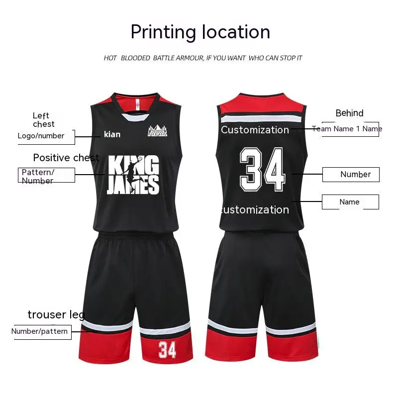 Basketball Uniform Suit for Men, Training Clothes, Game Jersey, Children and Adult, 2023