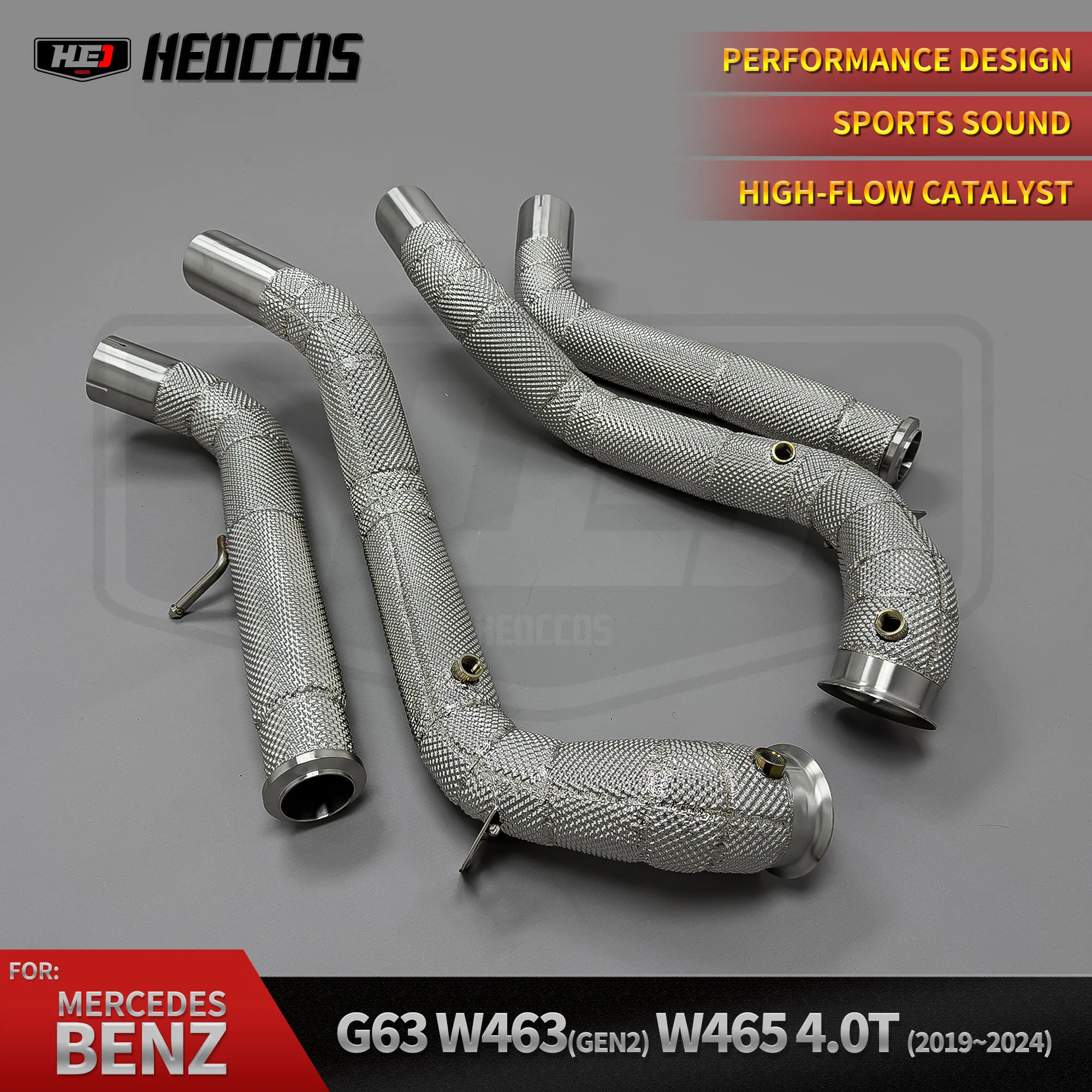 

HEO Oem Straight Exhaust Downpipe for Mercedes-benz G63 Amg W464 4.0t 2019-2023 Stainless Steel Car Exhaust System Downpipes