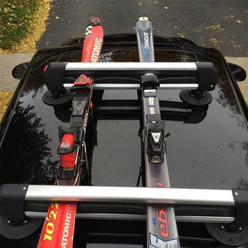 

Black Aluminum Ski Board Rack Roof-Mounted Snowboard Carrier Lockable Removable Ski Racks with OEM/ODM Customizable