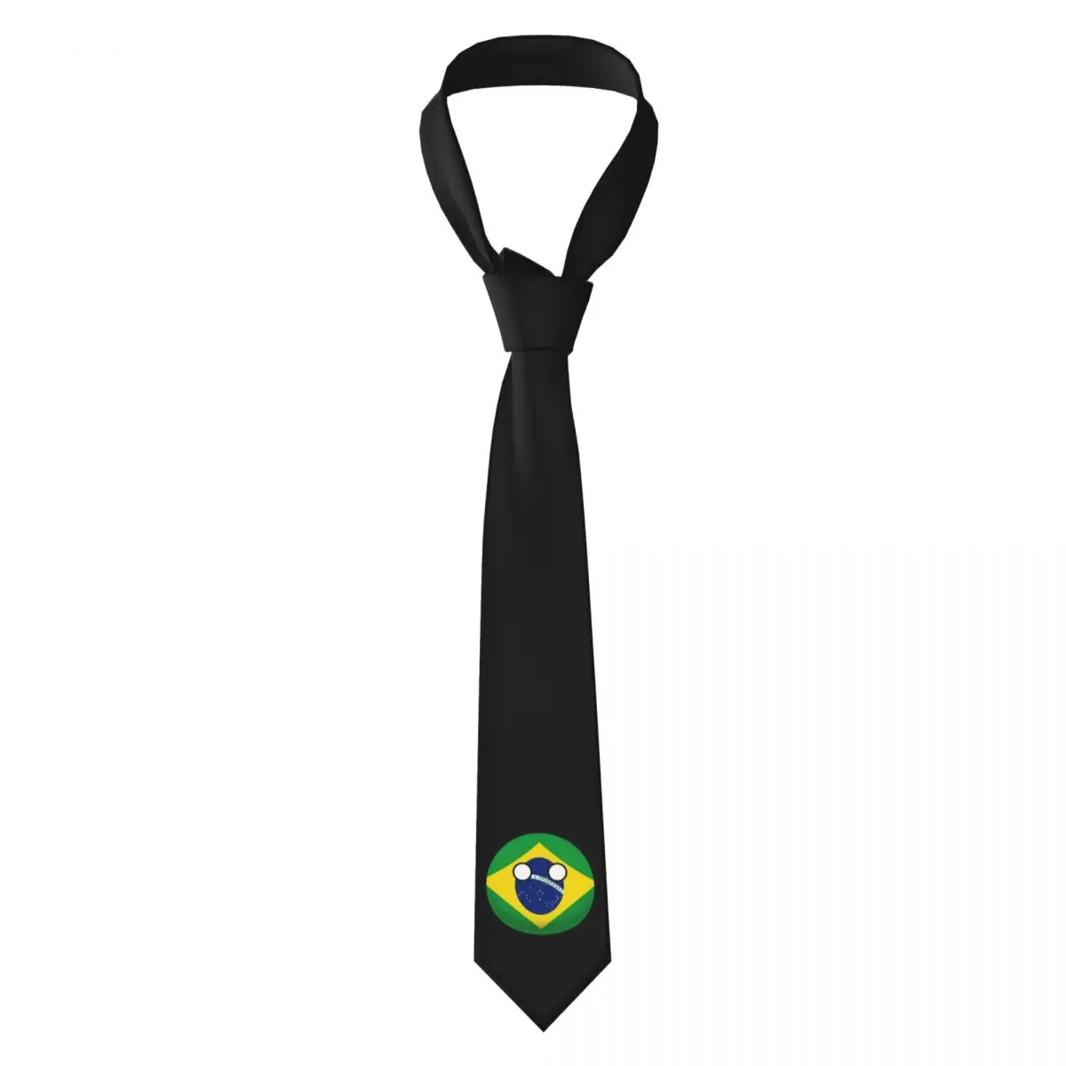 Brazil Countryball Necktie for Men Silk Polyester Slim Neck Ties Wedding Suits Tie Classic Gravatas