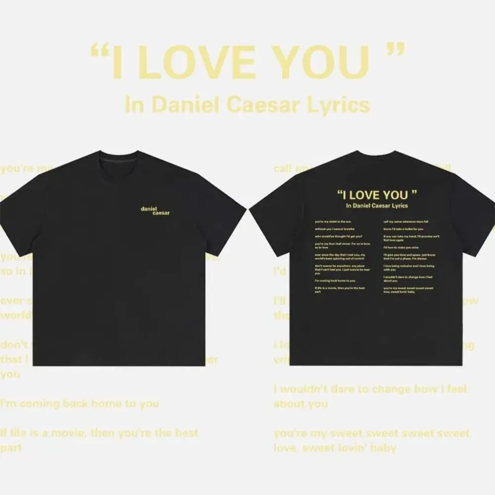 Y2k Vintage Tops Daniel Caesar Mens T-shirt Novelty Printed Baju Casual Graphic Tee Cotton Short Sleeve Oversize Tee Unisex