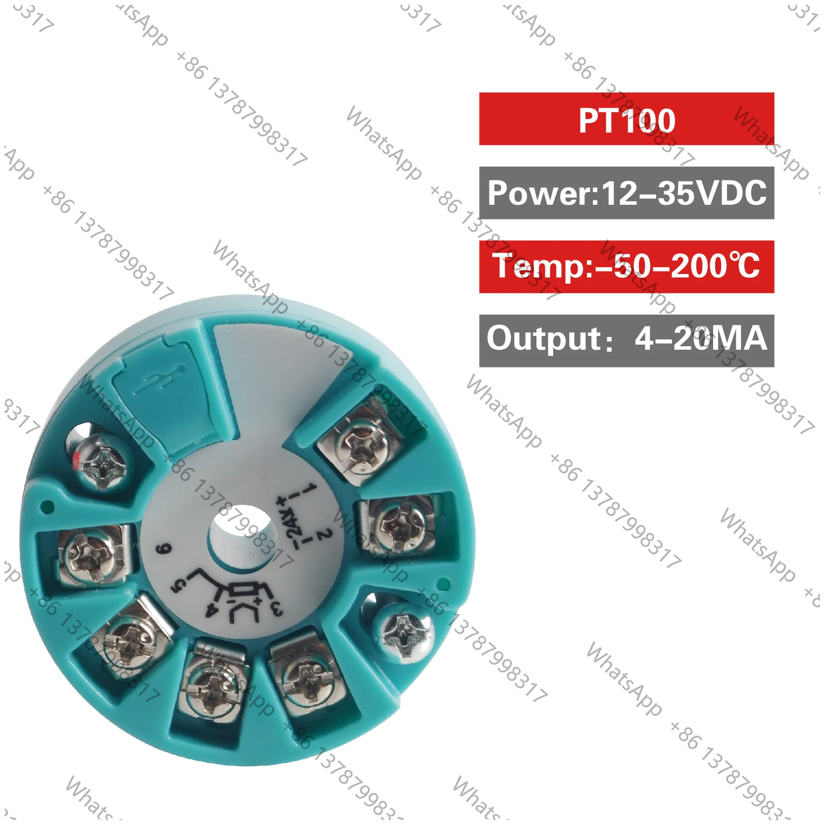 PT100 K Type Thermocouple Temperature Transmitter Module 4-20mA 0-5V 0-10V RS485 RTD Sensor Converter