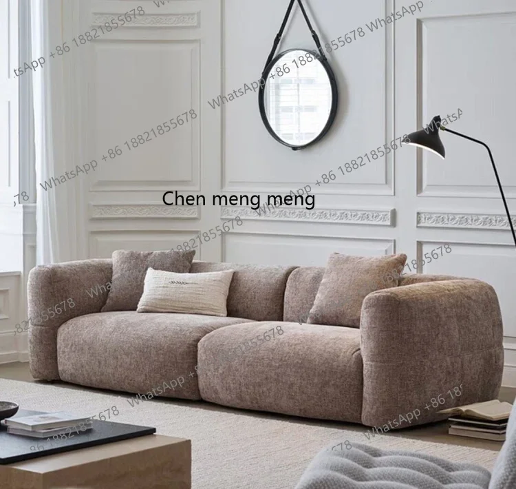 

X Retro, sofa living room simple modern log fabric straight row small apartment, new