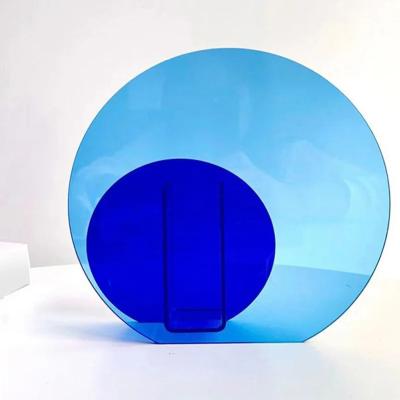 

Неоновая акриловая ваза, легко чистится, модная геометрическая акриловая ваза для цветов для украшения дома, крупный и маленький круг