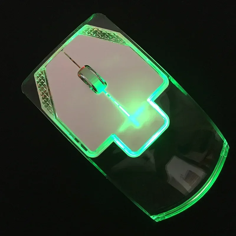 Transparent Colorful Glowing Mouse 2.4G Wireless Ergonomics Optical Computer Silent Mouse for Laptop Pc