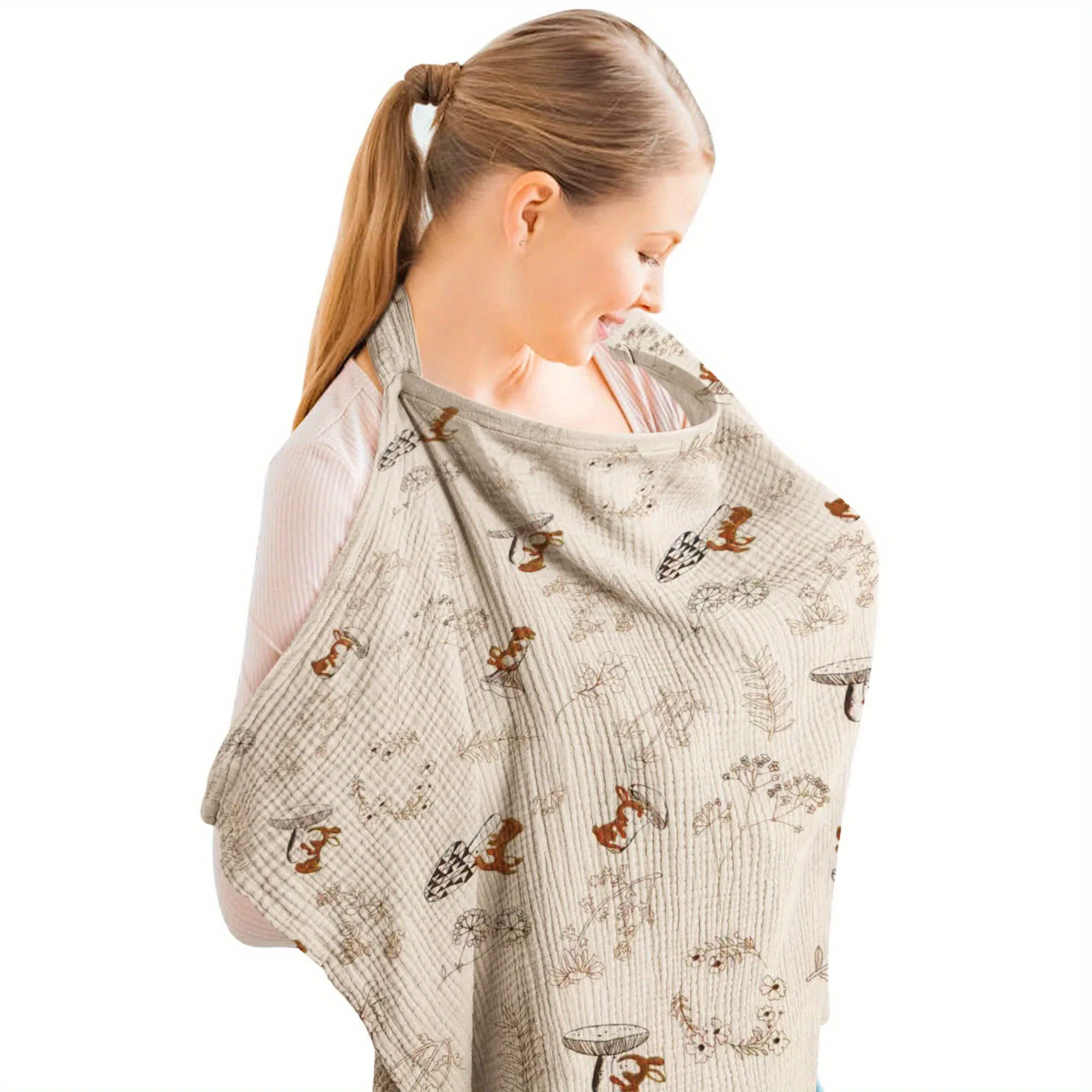 1 pc Nursing Cover Cloth - Outdoor Breastfeeding Shawl, Anti-Exposure Gauze Feeding Cover-up, Breathable Nursing Scarf for Mater