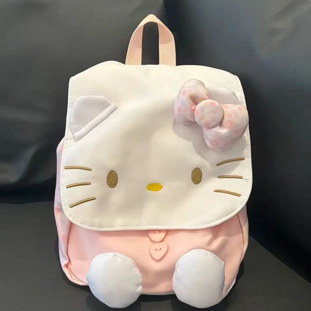 Xiuya Hello Kitty Backpacks for Women Cute Sweet Pink Floral Elegant Small Casual Backpacks Kawaii Cartoon Female Aesthetic Bags