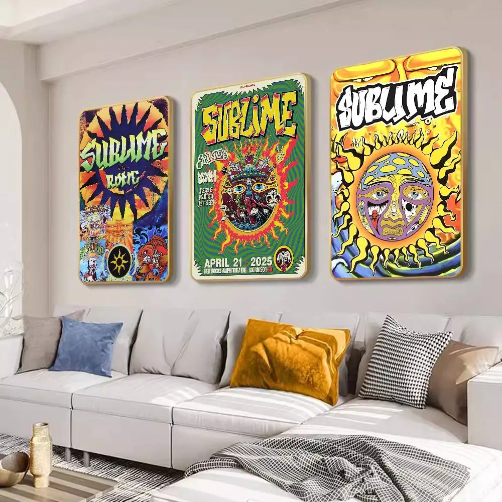 Classic Ska Punk Band S-Sublime DIY Sticky Poster Waterproof Paper Sticker Coffee House Bar Stickers Wall Painting