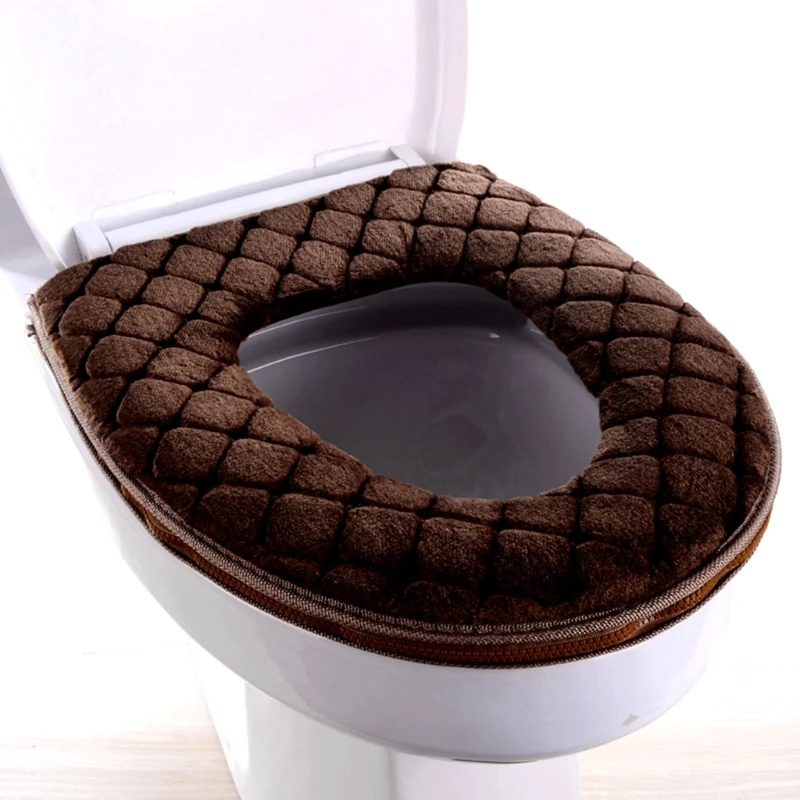 Toilet Cushion Toilet Warmer Toilet Cover Mat with Zipper Closure