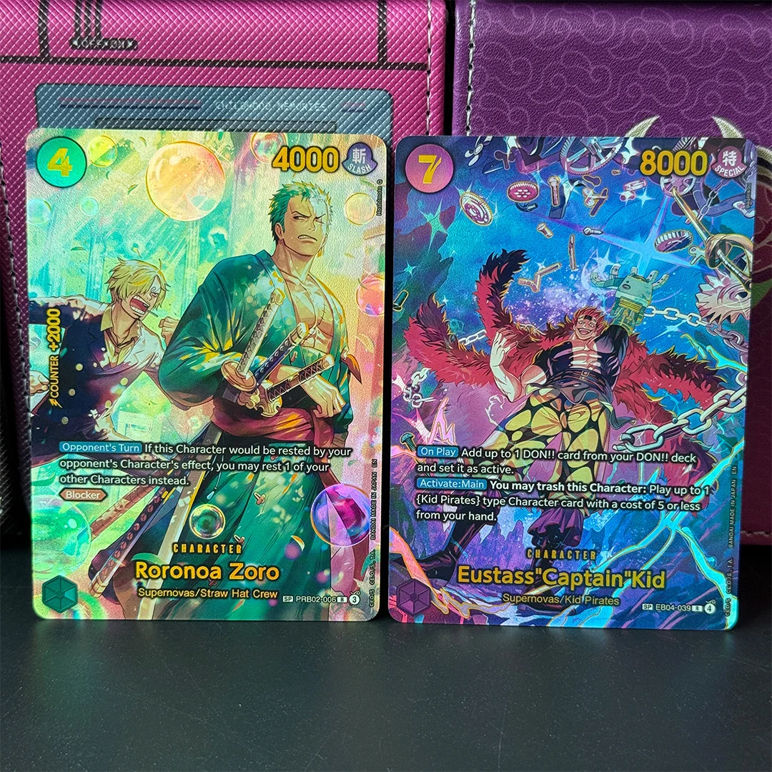 

Коллекционная карта English Proxy One Piece Card Game The Azure Sea Seven Roronoa Zoro Prb-006 Eustasscaptain Kid Eb04-039 OPCG