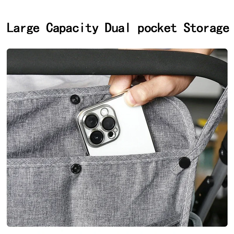 Sac de Rangement à Double Poche de Grande Capacité pour Bébé, Sacoche Multifonction en Maille, Design