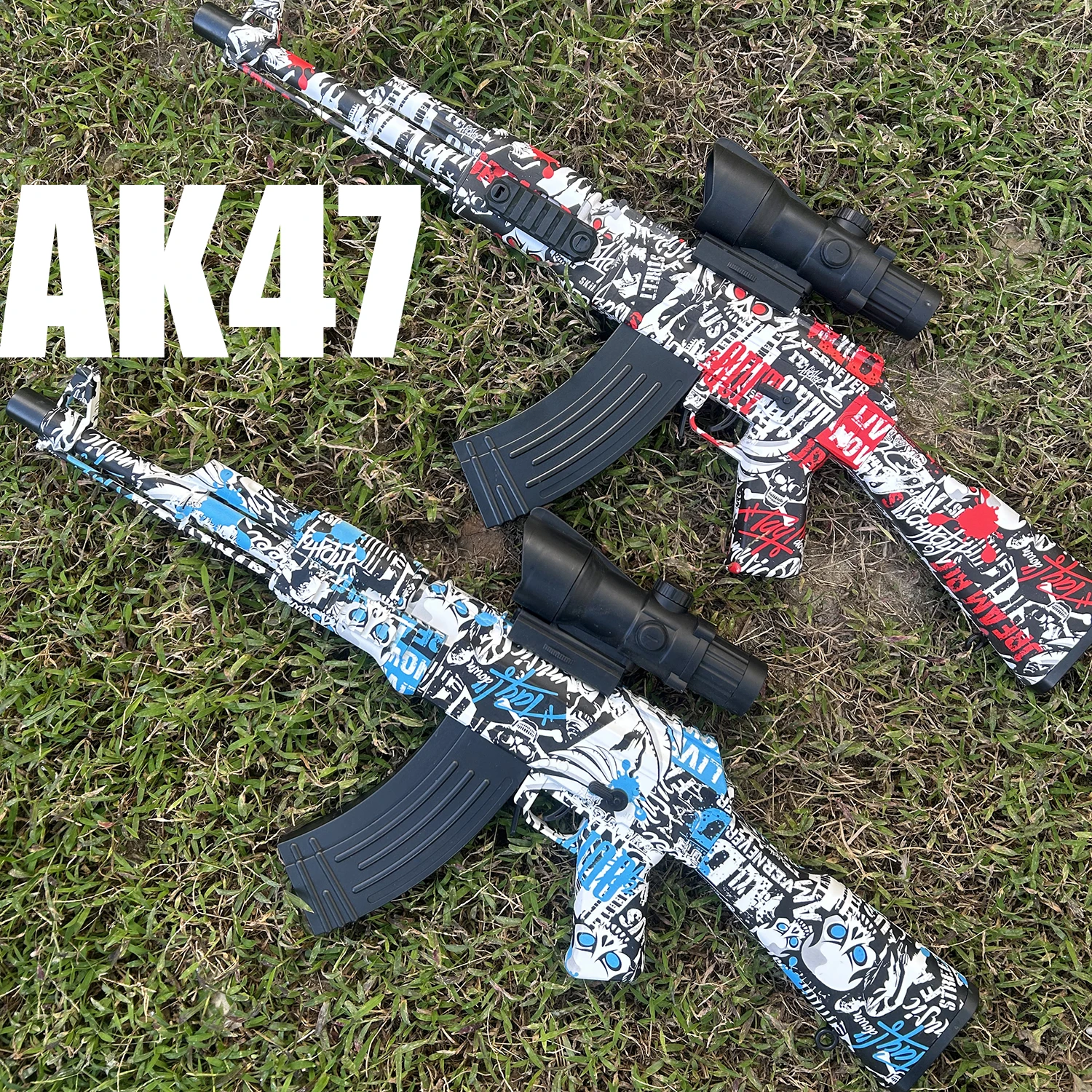 Pistola giocattolo elettrica continua con sfera di gel Ak47 disponibile in due colori con batteria 3.7 e cavo di ricarica, modello di gioco per ragazzi, regalo di Capodanno