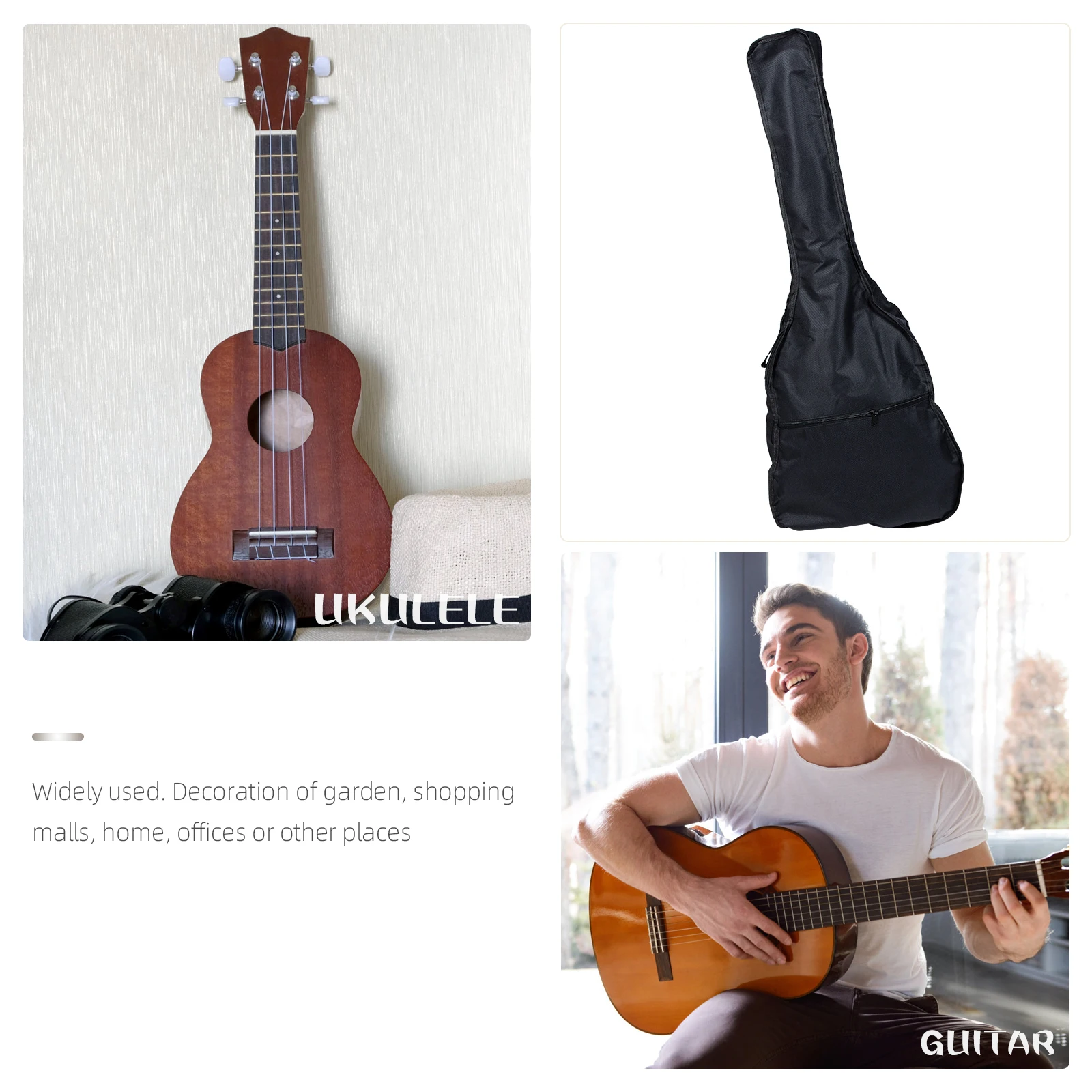 

Guitar Backpack Acoustic Case Oxford Cloth Durable Waterproof Storage Pouch Extra Pockets Picks Students Musical Instruments