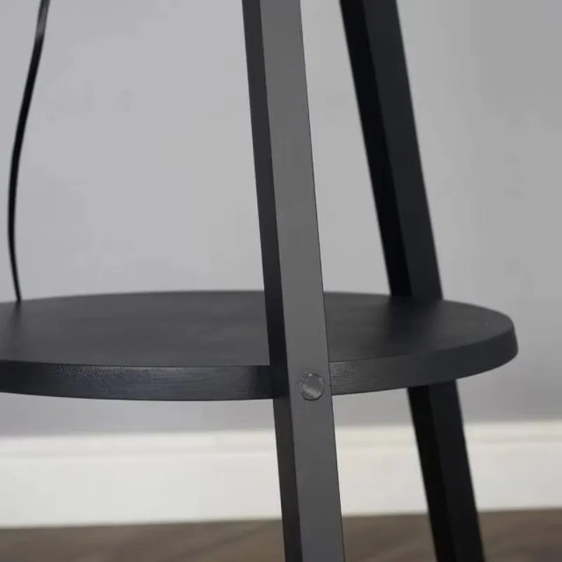 Pine Floor Light Shelf Floor Lighting TC Fabric Shade Living Room