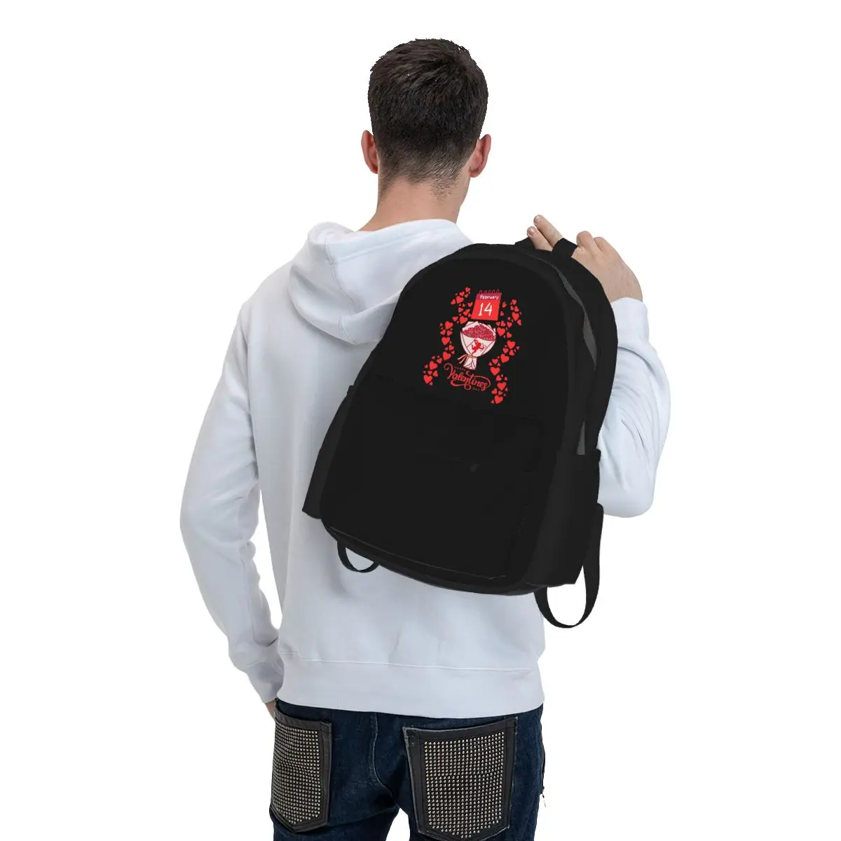 Happy Valentine's Day - February 14 Backpack Boys Girls BookBag Kids School Bag Computer Shoulder Bags for Men Women