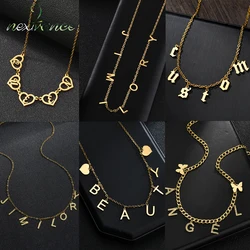 Nextvance Customize Name Separate Letters With Stones Necklace Stainless Steel Personalized Pendant Lover Women Festival Gift
