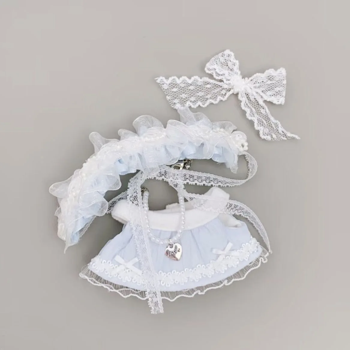 10cm Cotton Doll Starfish Clothing Set Mini Lace Maid Cospaly Dress Outfit With Headband Doll Costume Change Accessories