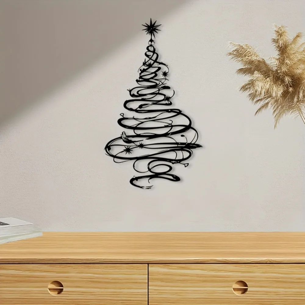 CIFBUY Iron Wall Art Metal Tree Sculpture Rustproof Hanging Plaque Waterproof Decor Ornament Accent For Indoor Outdoor Home