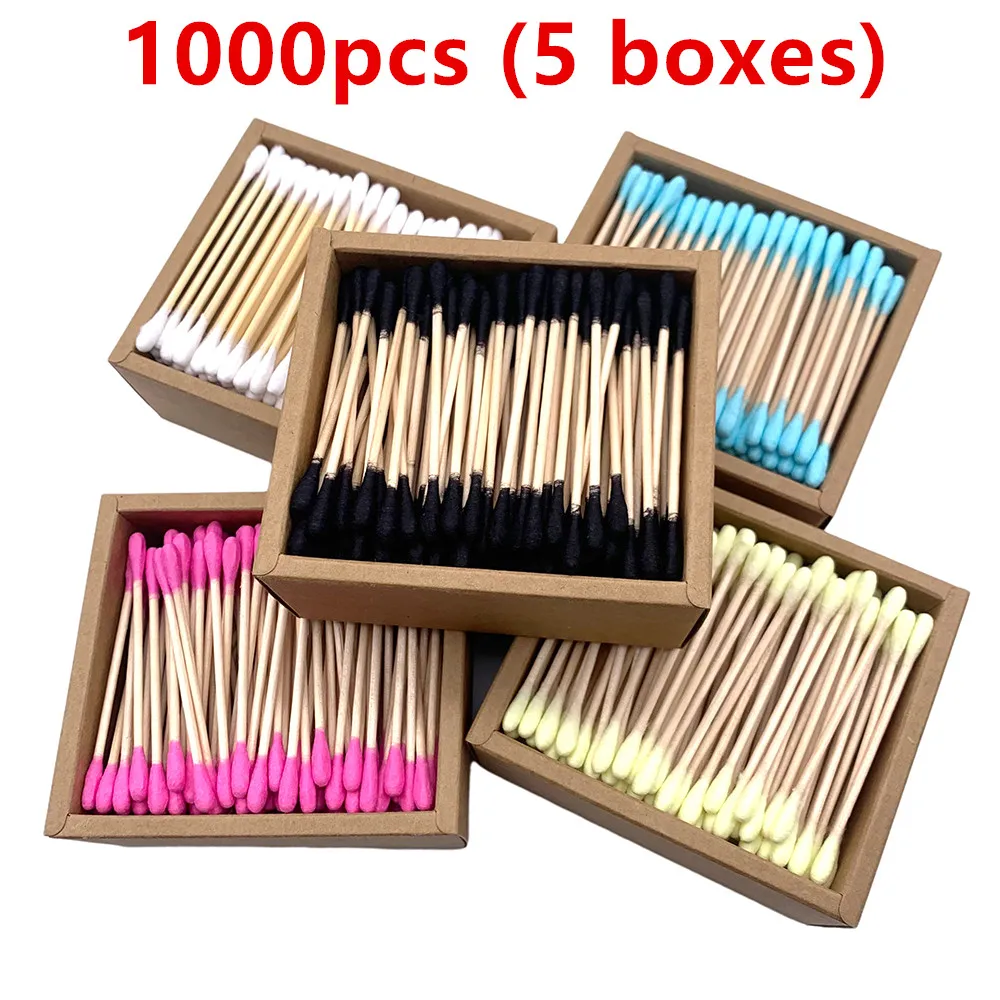 

100% Eco-Friendly & Natural Bamboo Cotton Swabs 1000 Count Biodegradable & Organic Wooden Cotton Buds