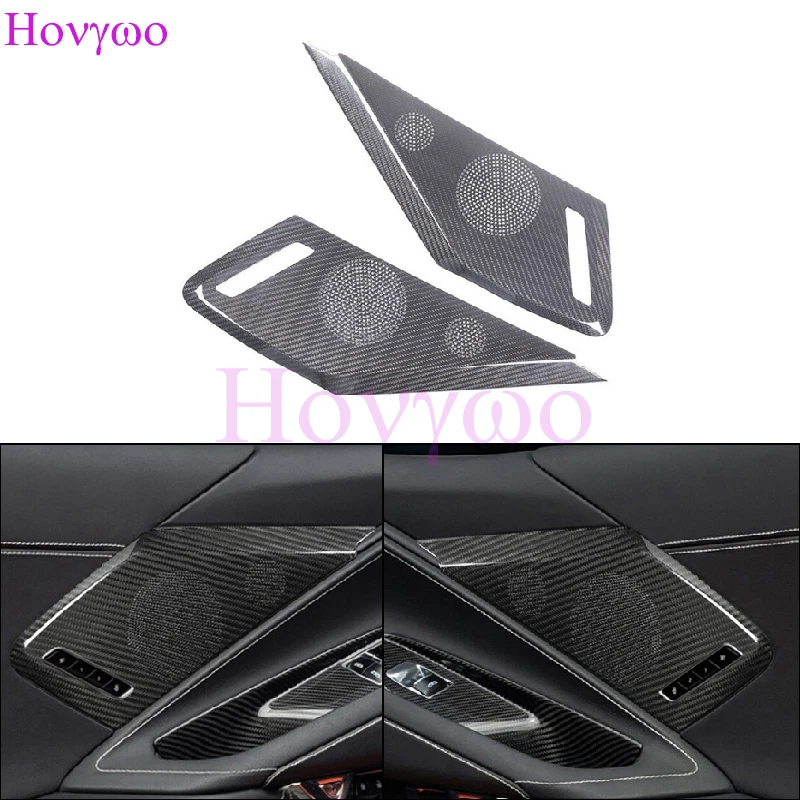 

Real Carbon Inner Side Door Speaker Cover Audio Speaker Panel For Corvette C8 Stingray Z06 Z51 2020up