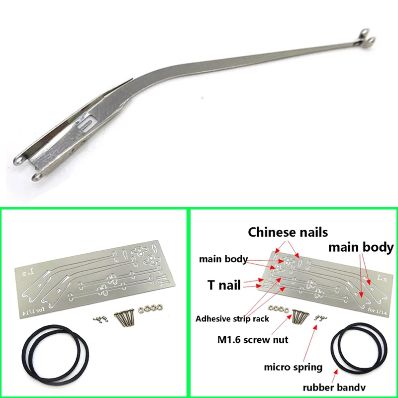 Simulation Left Right Wiper Making Set of Materials for 1/14 Tamiya RC Truck Car Scania 770S BENZ 3363 VOLVO FH16 MAN Parts Toys