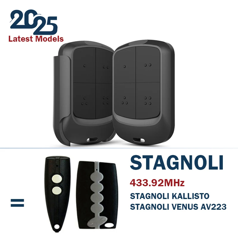 

Сменный клон пульта дистанционного управления STAGNOLI VENUS AV223 KALLISTO 433,92 МГц для открывания гаражных ворот