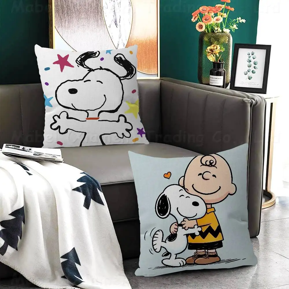 Anime Snoopy Pillow Cover Sofa Cushion Cover Home Room Decoration Children Gift