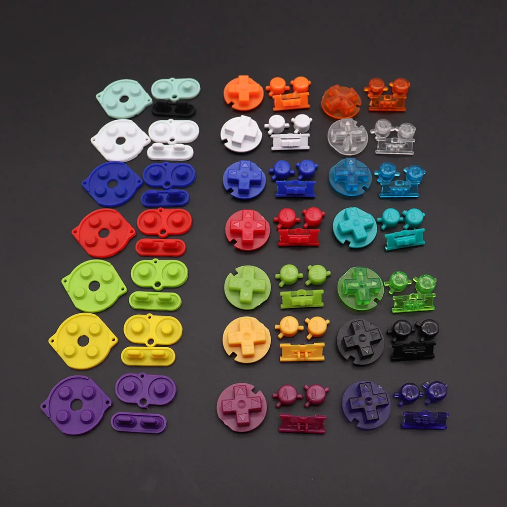 For GBC Plastic Power ON OFF Buttons Keypad A-B D-pad For Gameboy Color Rubber Conductive Silicone Pad