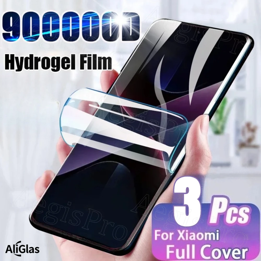 3 Stück HD-Hydrogelfolie für Xiaomi 17 Ultra Displayschutzfolie für Xiaomi 17 Pro Max, vollständige Abdeckung, wasserabweisende, kratzfeste Folie
