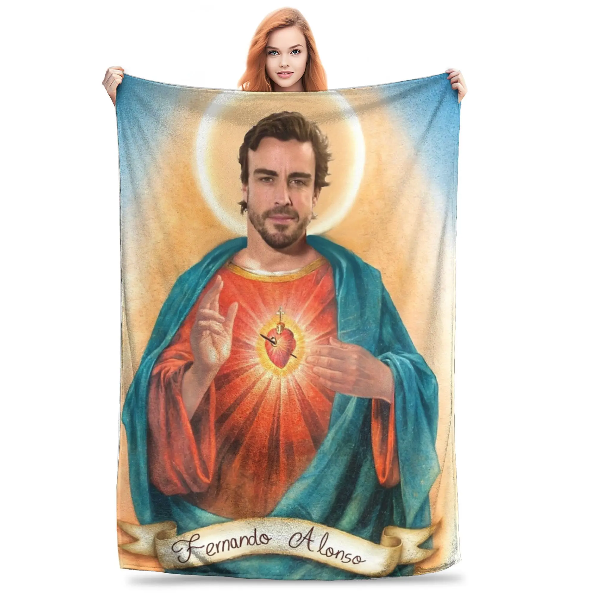 Fernando Alonso Saint  Blanket Multiple Sizes Soft and Lightweight  Throw Blankets for Couch Sofa and Bed