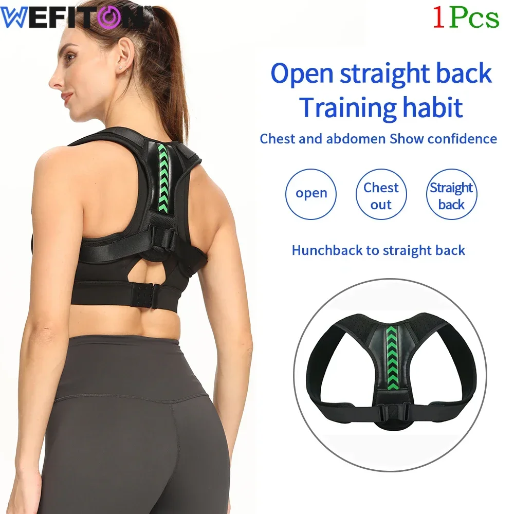 1Pcs Adjustable Back Posture Brace Belt Clavicle Spine Men Women Home Office Sports Upper Back Waist Shoulder Posture Correction