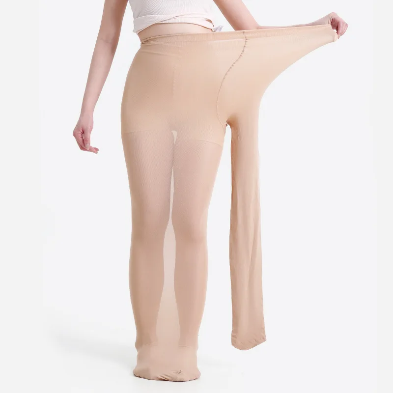 プラスサイズ 70 デニールナイロンタイツハイウエスト超弾性 4XL 大きいサイズの女性のパンスト最大 150 キロ/330 ポンドの大きな女性のため