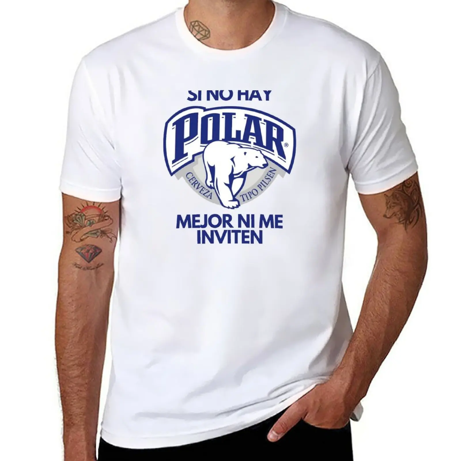 

New Si no hay cerveza polar, mejor ni me inviten - VENEZUELAN BEER T-Shirt cat shirts black t shirt mens graphic t-shirts