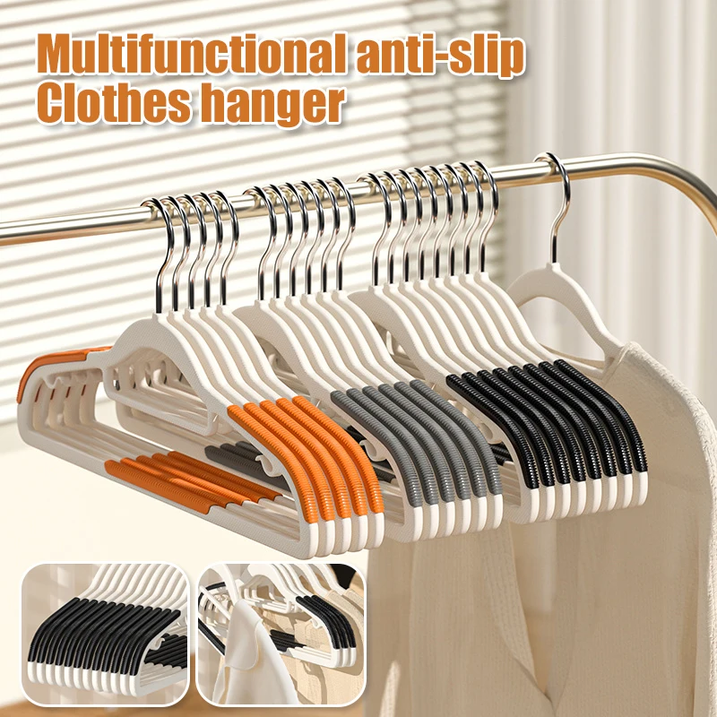 Multifunctional Metal Clothes Rack, Rotin Anti-Slip Design Wet and Dry Household Sturdy Thick Coat Organizer Shelf 10/20Pcs