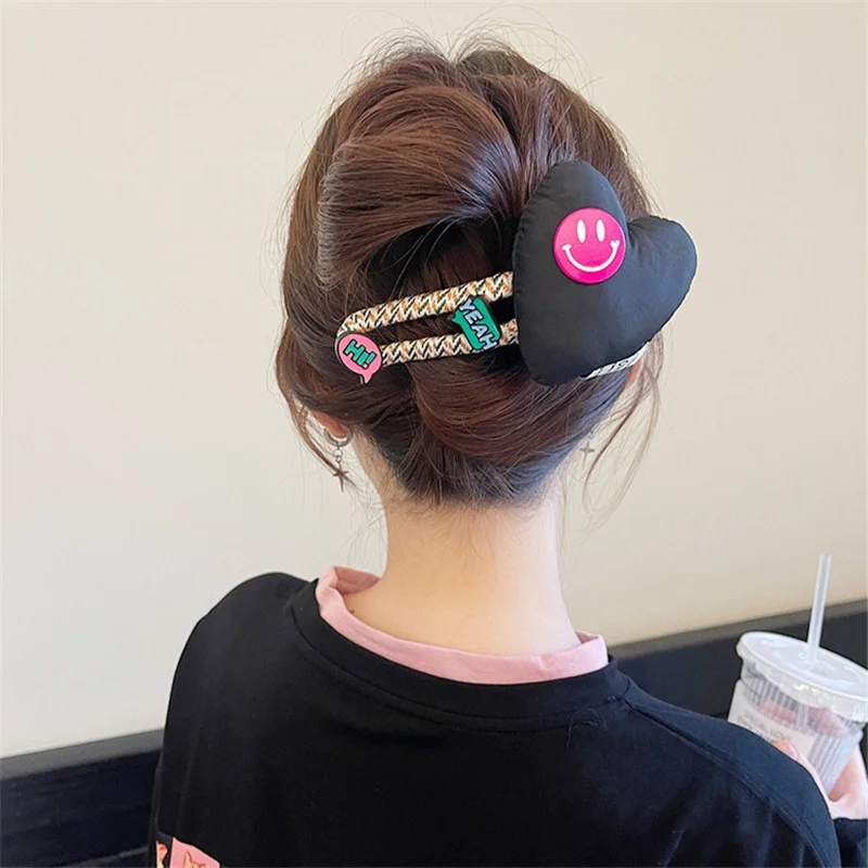 Women Accessories Curled Hair Tool Cute Signal Cool Smiling Face Large Duck Mouth Hairpin Big Size Back Head Claw Girls Headwear