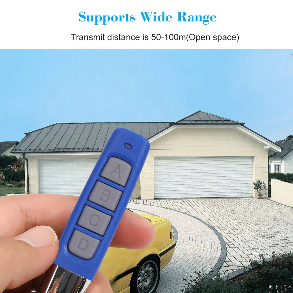 4CH Remote Control 433MHz Car Key Garage Door Gate Opener Remote Control Duplicator Clone Cloning Code 4-Button Transmitter