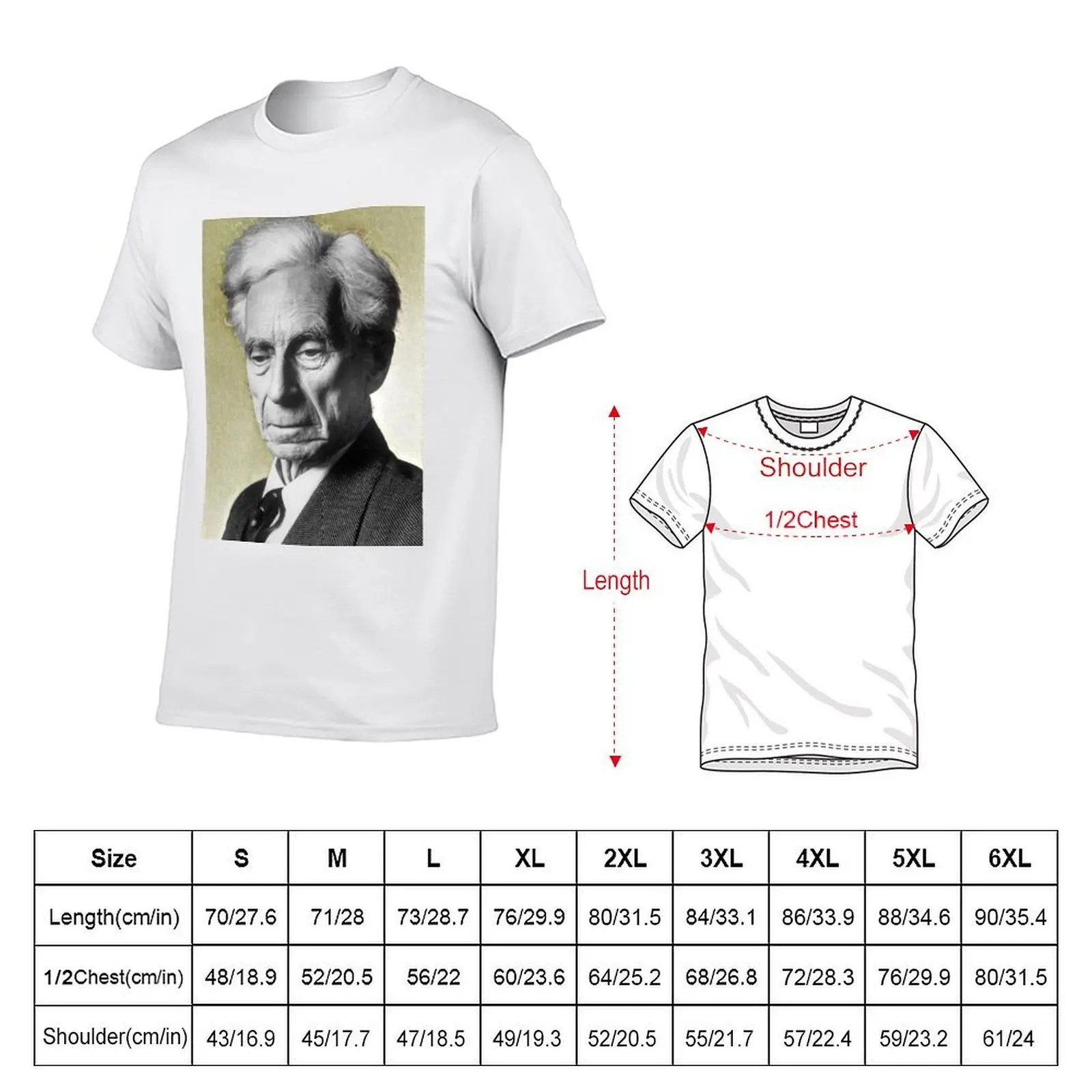 Bertrand Russell - stylized T-Shirt basketball graphic tees custom t shirt men workout shirt