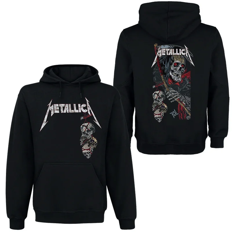 Metallica Rock noir Style sweat à capuche 2025 automne/hiver nouvelle mode hommes femmes rue Hip Hop décontracté coton confortable à capuche